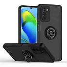 For Motorola Moto G42 Q Shadow 1 Series TPU + PC Phone Case with Ring(Black+Black) - 1