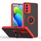 For Motorola Moto G42 Q Shadow 1 Series TPU + PC Phone Case with Ring(Red) - 1