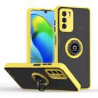 For Motorola Moto G42 Q Shadow 1 Series TPU + PC Phone Case with Ring(Yellow) - 1