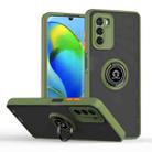 For Motorola Moto G42 Q Shadow 1 Series TPU + PC Phone Case with Ring(Army Green) - 1