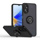 For OPPO A17 4G Q Shadow 1 Series TPU + PC Phone Case with Ring(Black+Black) - 1