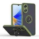 For OPPO A17 4G Q Shadow 1 Series TPU + PC Phone Case with Ring(Army Green) - 1