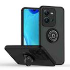 For vivo V25 Q Shadow 1 Series TPU + PC Phone Case with Ring(Black+Black) - 1