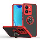 For vivo V25 Q Shadow 1 Series TPU + PC Phone Case with Ring(Red) - 1