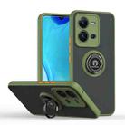 For vivo V25 Q Shadow 1 Series TPU + PC Phone Case with Ring(Army Green) - 1