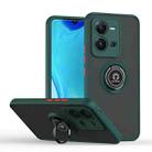 For vivo V25 Q Shadow 1 Series TPU + PC Phone Case with Ring(Dark Green) - 1