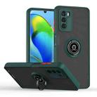 For ZTE Blade V40 Vita Q Shadow 1 Series TPU + PC Phone Case with Ring(Dark Green) - 1