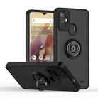 For ZTE Blade A52 Q Shadow 1 Series TPU + PC Phone Case with Ring(Black+Black) - 1