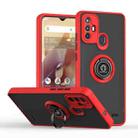 For ZTE Blade A52 Q Shadow 1 Series TPU + PC Phone Case with Ring(Red) - 1