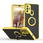 For ZTE Blade A52 Q Shadow 1 Series TPU + PC Phone Case with Ring(Yellow) - 1