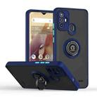 For ZTE Blade A52 Q Shadow 1 Series TPU + PC Phone Case with Ring(Royal Blue) - 1