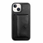 For iPhone 14 Card Slot Holder Leather Phone Case(Black) - 1