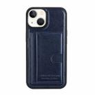 For iPhone 14 Card Slot Holder Leather Phone Case(Dark Blue) - 1