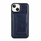 For iPhone 14 Plus Card Slot Holder Leather Phone Case(Dark Blue) - 1