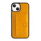 For iPhone 14 Plus Card Slot Holder Leather Phone Case(Yellow) - 1