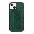 For iPhone 11 Card Slot Holder Leather Phone Case(Green) - 1