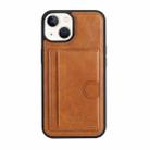 For iPhone13 Card Slot Holder Leather Phone Case(Brown) - 1