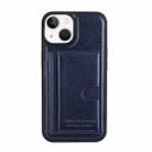 For iPhone13 Pro Card Slot Holder Leather Phone Case(Dark Blue) - 1