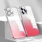 For iPhone 14 Gradient Color PC Phone Case with Lens Film(Rose Red) - 1