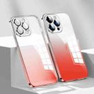 For iPhone 14 Gradient Color PC Phone Case with Lens Film(Red) - 1