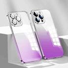 For iPhone 13 Gradient Color PC Phone Case with Lens Film(Purpel) - 1