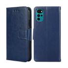 For Motorola Moto E32 India/E22s 4G Global Crystal Texture Leather Phone Case(Royal Blue) - 1