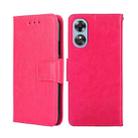 For OPPO A17 Crystal Texture Leather Phone Case(Rose Red) - 1