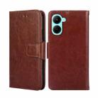 For Realme C33 4G Crystal Texture Leather Phone Case(Brown) - 1