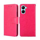 For Realme C33 4G Crystal Texture Leather Phone Case(Rose Red) - 1