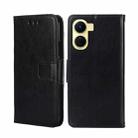 For vivo Y16 4G/Y02s 4G Crystal Texture Leather Phone Case(Black) - 1