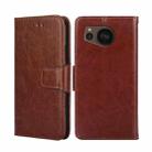 For Sharp Aquos sense7 Plus Crystal Texture Leather Phone Case(Brown) - 1