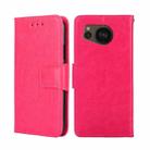 For Sharp Aquos sense7 Plus Crystal Texture Leather Phone Case(Rose Red) - 1
