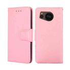 For Sharp Aquos sense7 Plus Crystal Texture Leather Phone Case(Pink) - 1