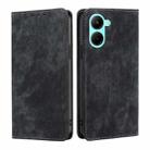 For Realme C33 4G RFID Anti-theft Brush Magnetic Leather Phone Case(Black) - 1