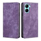 For Realme C33 4G RFID Anti-theft Brush Magnetic Leather Phone Case(Purple) - 1