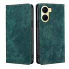 For vivo Y16 4G/Y02s 4G RFID Anti-theft Brush Magnetic Leather Phone Case(Green) - 1