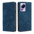 For Xiaomi Civi 2 5G RFID Anti-theft Brush Magnetic Leather Phone Case(Blue) - 1