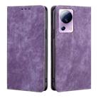 For Xiaomi Civi 2 5G RFID Anti-theft Brush Magnetic Leather Phone Case(Purple) - 1