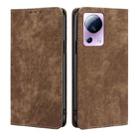For Xiaomi Civi 2 5G RFID Anti-theft Brush Magnetic Leather Phone Case(Brown) - 1