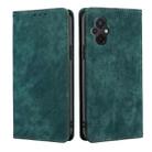 For Xiaomi Poco M5 4G RFID Anti-theft Brush Magnetic Leather Phone Case(Green) - 1