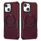 For iPhone 14 MagSafe Shockproof Armor Phone Case(Wine Red) - 1