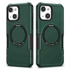 For iPhone 14 MagSafe Shockproof Armor Phone Case(Dark Green) - 1