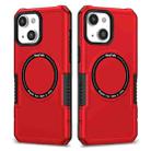 For iPhone 14 Plus MagSafe Shockproof Armor Phone Case(Red) - 1