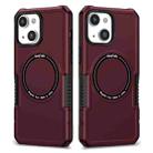 For iPhone 14 Plus MagSafe Shockproof Armor Phone Case(Wine Red) - 1