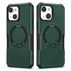 For iPhone 14 Plus MagSafe Shockproof Armor Phone Case(Dark Green) - 1