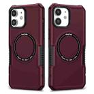 For iPhone 12 MagSafe Shockproof Armor Phone Case(Wine Red) - 1