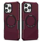 For iPhone 12 Pro Max MagSafe Shockproof Armor Phone Case(Wine Red) - 1