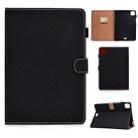 For iPad Pro 11 (2020) Sewing Thread Horizontal Solid Color Flat Leather Tablet Case with Sleep Function & Pen Cover & Anti Skid Strip & Card Slot & Holder(Light Star Black) - 1