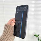 For Samsung Galaxy Z Flip4 Carbon Brazed Metal Bracket Folding Phone Case(Blue) - 1