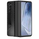 For Samsung Galaxy Z Fold3 5G Carbon Brazed Metal Bracket Folding Phone Case(Black) - 1